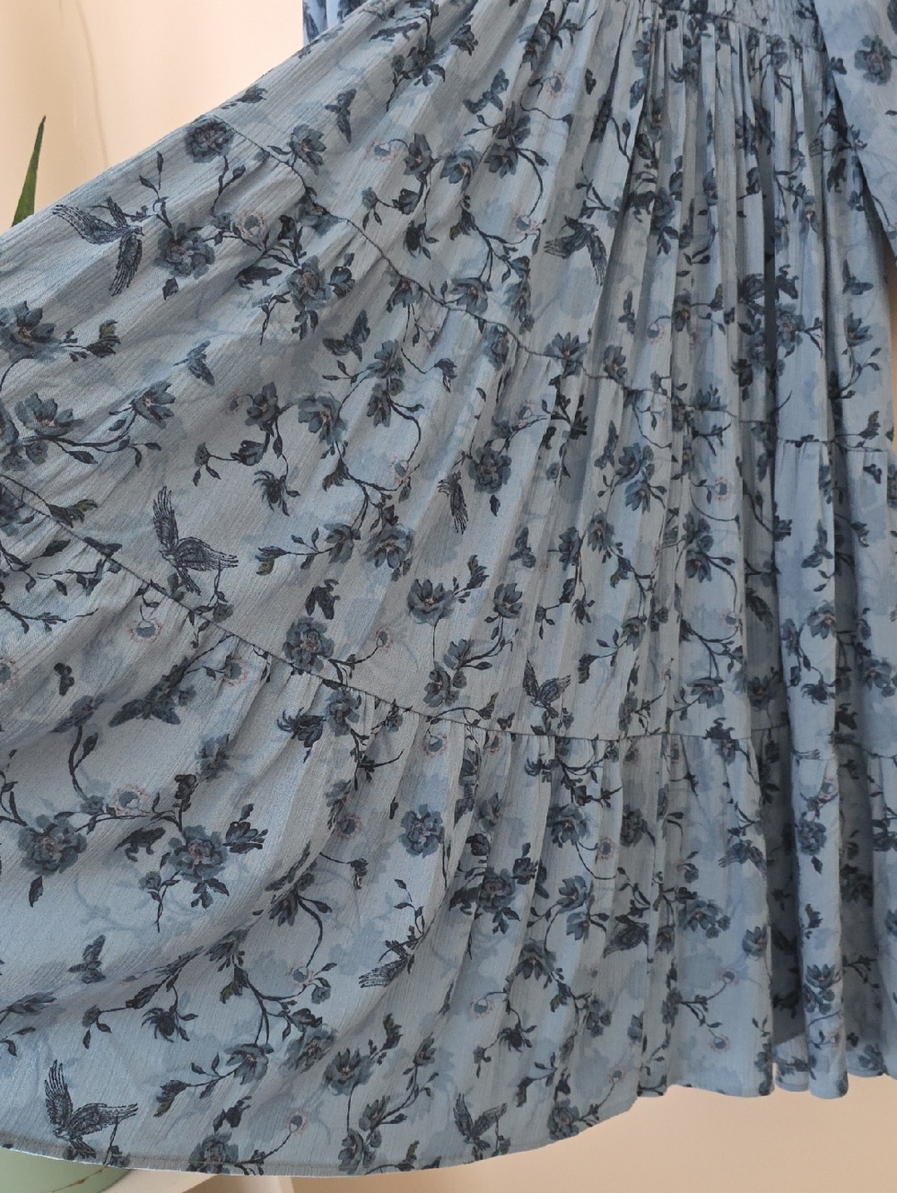 Torrid Blue Floral Smocked Midi Dress - Picture 6 of 9